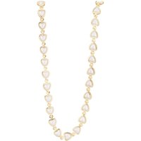 August Woods Gold and White Heart Statement Necklace - Gold