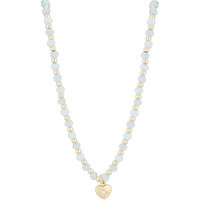 August Woods Gold Blue Bead Heart Necklace - Gold