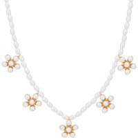 August Woods Gold Pearl Flower Necklace - Gold