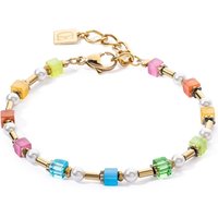 Coeur De Lion Gold Multicolour Pearl Petite Cubes Bracelet - Gold