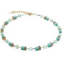 Coeur De Lion Gold Soft Green Cubes Necklace