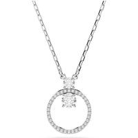 Swarovski Constella Rhodium Plated Round Crystal Circular Pendant Necklace