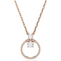 Swarovski Constella Rose-Gold Round Crystal Circular Pendant Necklace