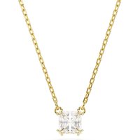 Swarovski Stilla Gold Tone Square Cut Crystal Necklace