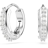 Swarovski Matrix Rhodium Plated White Crystal Hoop Earrings