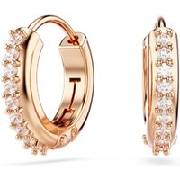Swarovski Matrix Rose Gold White Crystal Hoop Earrings