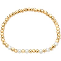 August Woods Gold Pearl Beaded Stretch Bracelet - Gold