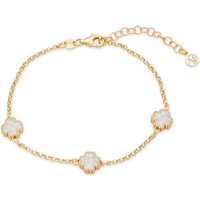 Argento Gold Mother of Pearl Triple Clover Bracelet - Gold