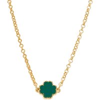 Argento Gold and Green Clover Necklace - Gold
