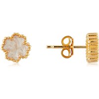 Argento Gold Mother of Pearl Clover Stud Earrings - Gold
