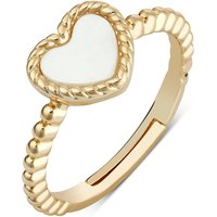 August Woods Gold Mother of Pearl Open Heart Ring