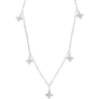 August Woods Silver Multi Crystal Clover Necklace