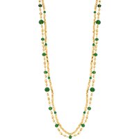 August Woods Gold and Green Bead Statement Double Necklace