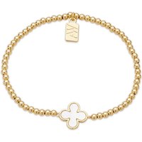 August Woods Gold Clover Mother of Pearl Stretch Bracelet - Gold