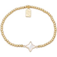 August Woods Gold Diamond Mother of Pearl Stretch Bracelet - Gold