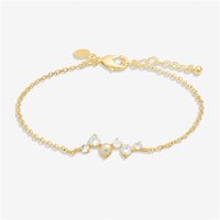 Joma Gold Halo Pearl Cubic Zirconia and Pearl Cluster Bracelet - Gold