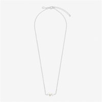 Joma Silver Halo Pearl Cubic Zirconia and Pearl Cluster Necklace