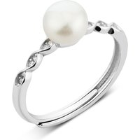 Argento Silver Crystal Pearl Ring