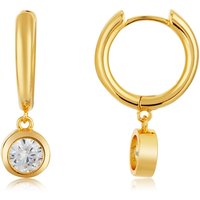 August Woods Gold Crystal Bezel Hoop Earrings - Gold