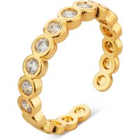August Woods Gold Crystal Bezel Adjustable Ring