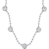 August Woods Silver Crystal Bezel Beaded Chain Necklace
