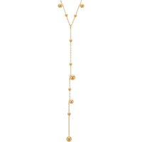 August Woods Gold Beaded Y Chain Statement Necklace - Gold