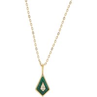 Argento Gold Malachite Diamond Shape Necklace