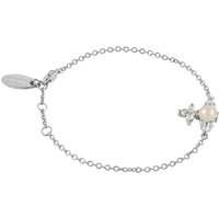 Vivienne Westwood Silver Fedora Pearl Crystal Orb Bracelet - Silver