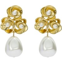 Ted Baker Gold Florelle Pearl Flower Drop Earrings - Gold