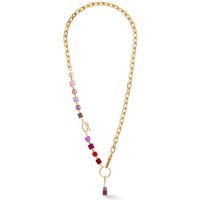 Coeur De Lion Gold Cube Fusion Red Charm Statement Necklace