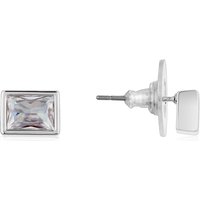 August Woods Silver Glimmer Clear Crystal Stud Earrings - Silver