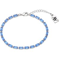 August Woods Silver Sapphire Crystal Tennis Bracelet - Silver