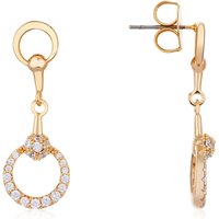 August Woods Gold Circle Crystal Link Drop Earrings - Gold