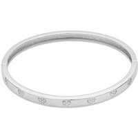 August Woods Silver Crystal Heart Bangle - Silver