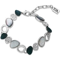 August Woods Silver and Grey Shell Crystal Bracelet - Silver