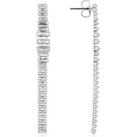 August Woods Silver Snake Chain Crystal Earrings - Silver
