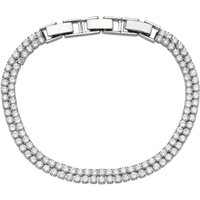 August Woods Silver Crystal Cross Double Row Bracelet - Silver