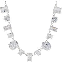 August Woods Silver Drop Crystal Statement Necklace