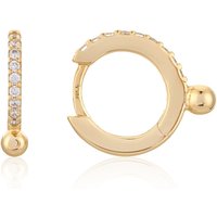 Argento Gold Crystal Ball Drop Huggie Earrings - Gold