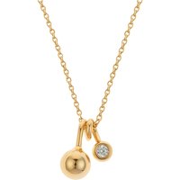 Argento Gold Petite Ball Pendant Crystal Necklace - Gold