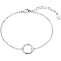 Argento Silver Delicacy Circle Crystal Bracelet - Silver