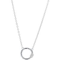 Argento Silver Delicacy Circle Crystal Necklace - Silver