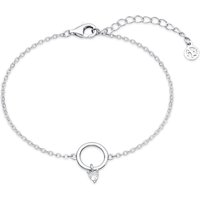 Argento Silver Delicacy Crystal Charm Bracelet - Silver