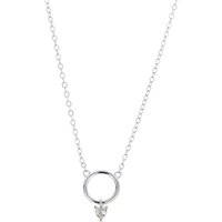 Argento Silver Delicacy Crystal Charm Necklace - Silver