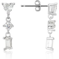 Argento Silver Delicacy Crystal Drop Earrings - Silver