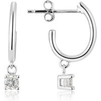 Argento Silver Delicacy Crystal Hoop Earrings - Silver