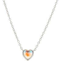Argento Silver Mother of Pearl Heart Crystal Necklace - Silver
