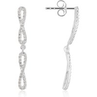 Argento Silver Crystal Infinity Drop Earrings - Silver