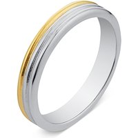 Argento Silver Two Tone Triple Band Ring - 60