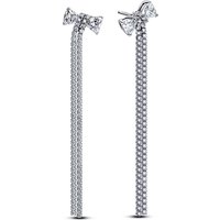 Pandora Silver Drop Crystal Bow Earrings